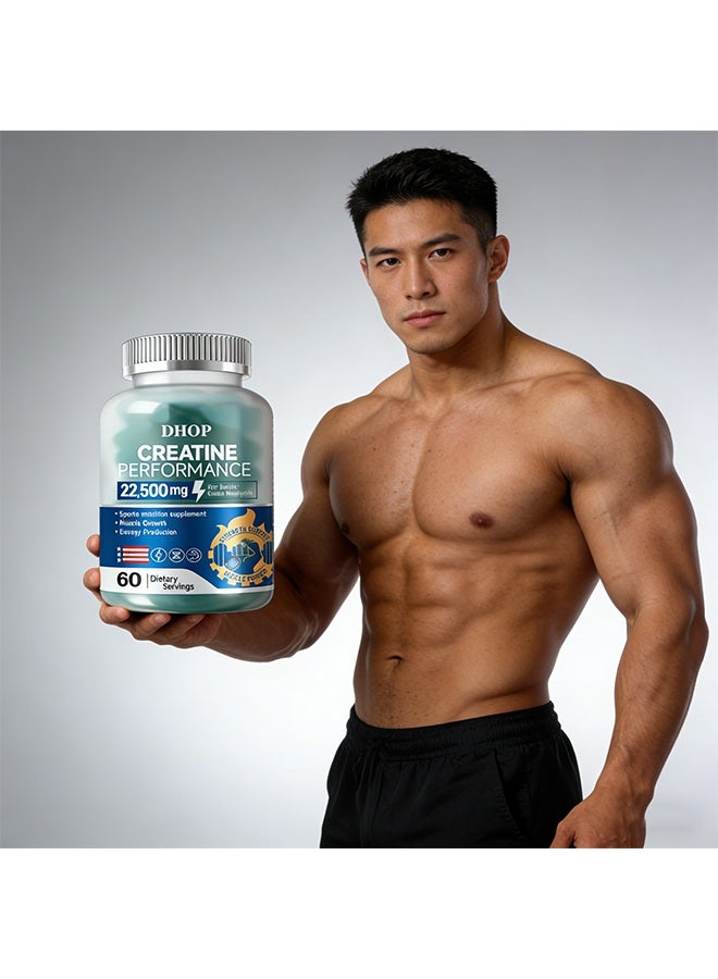 DHOP Creatine Performance Gummies - 60 Gummies/Jar, 22500mg High Potency per Serving, Muscle Building Strength Support, Vegan Friendly Gluten-Free Non-GMO - Image 3